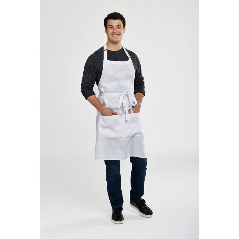 Solino Home 100% Pure Linen Apron - Linen Full Midi Apron image number 0