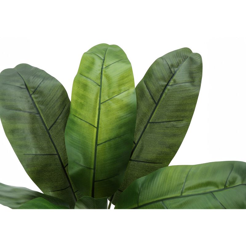 Monarch Specialties I 9567 - Artificial Plant, 43" Tall, Banana Tree, Indoor, Faux, Fake, Floor, Greenery, Potted, Real Touch, Decorative, Green Leaves, Black Pot image number 4