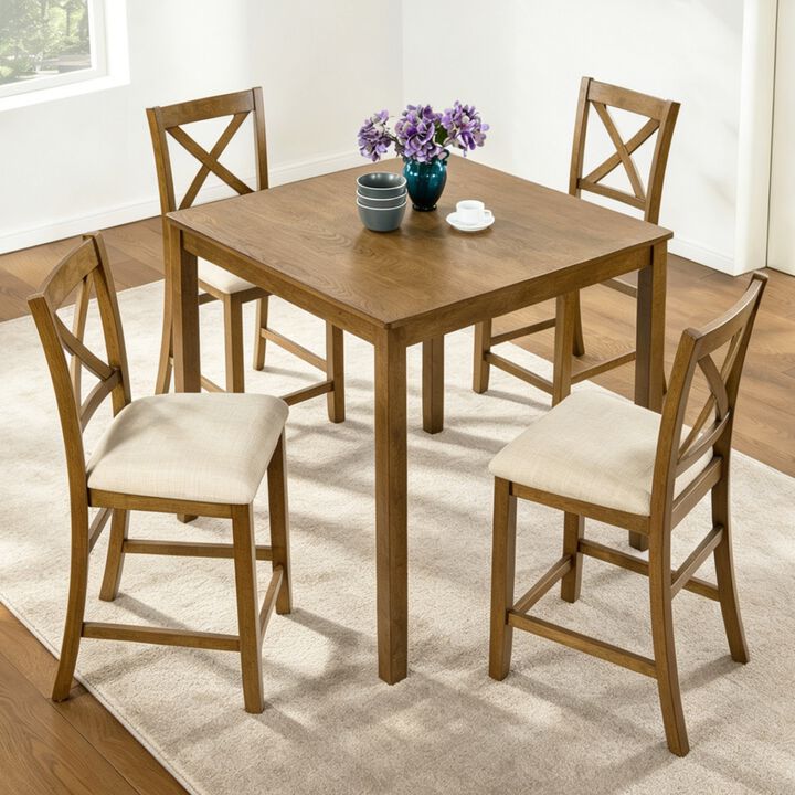 Wipnaf 5‑Piece Square Counter‑Height Dining Table Set