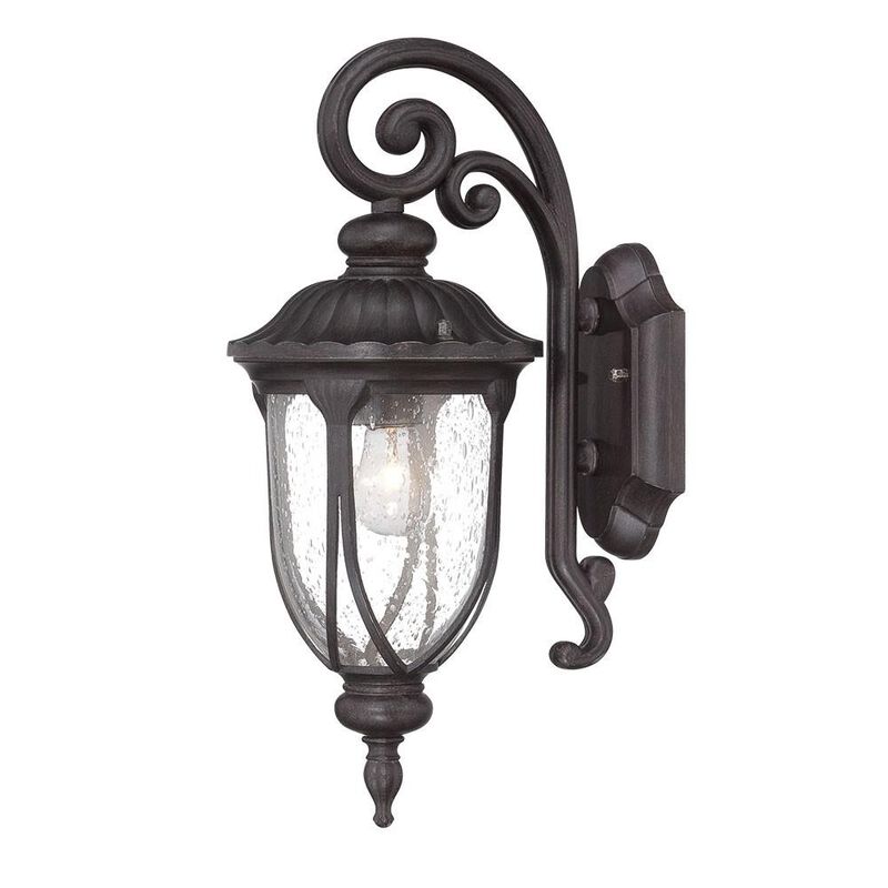 Hivvago Black Cast Aluminum Glass Lantern Wall Sconce