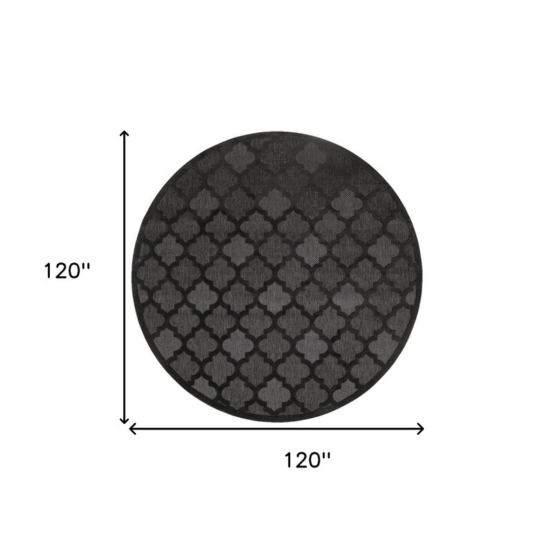 HomeRoots Round Trellis Indoor Outdoor Area Rug image number 3