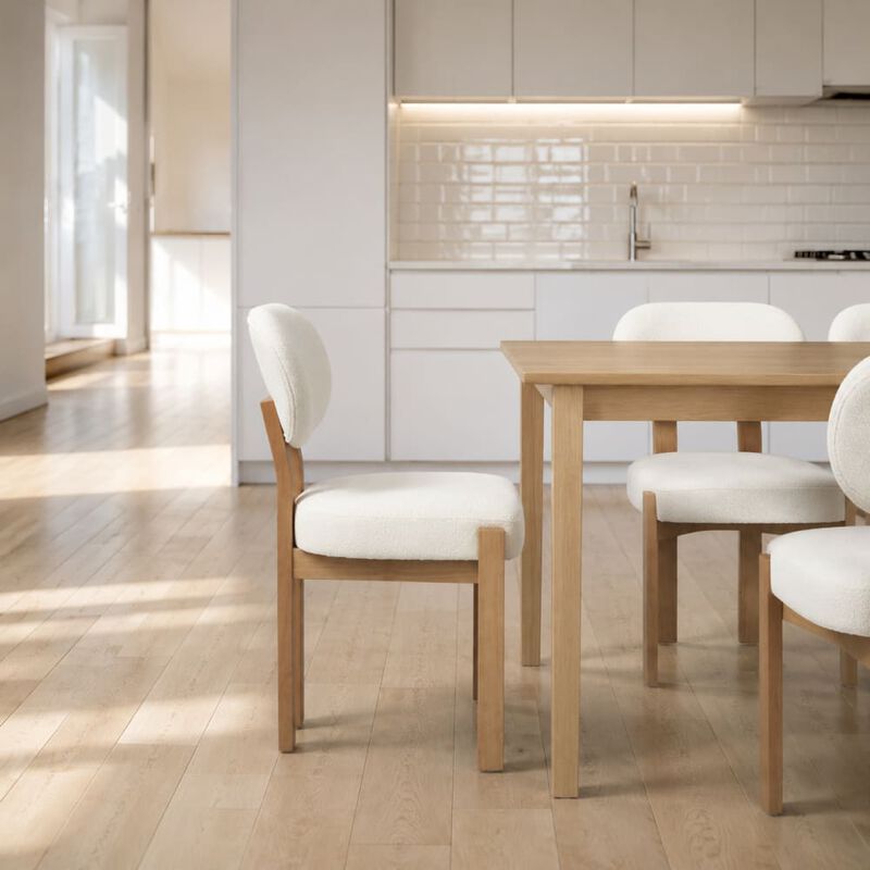 GOODSILO Mid-Century Modern Upholstered Wooden Dining Chairs Set of 2, Sturdy Space-Saving Seating for Kitchen and Dining Room Small Spaces image number 3