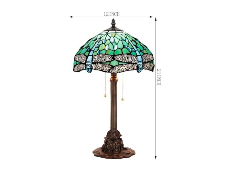 Tiffany Style Stained Glass Dragonfly Table Lamp For Living Room Bedroom Desk image number 2