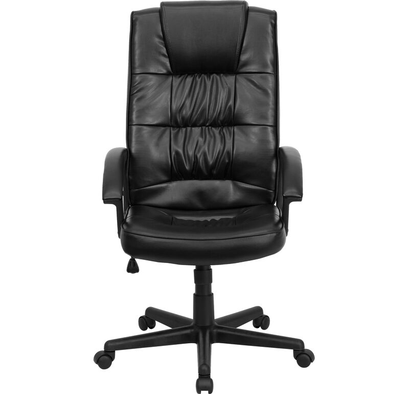 Nora High Back Black LeatherSoft Executive Swivel Office Chair with Arms