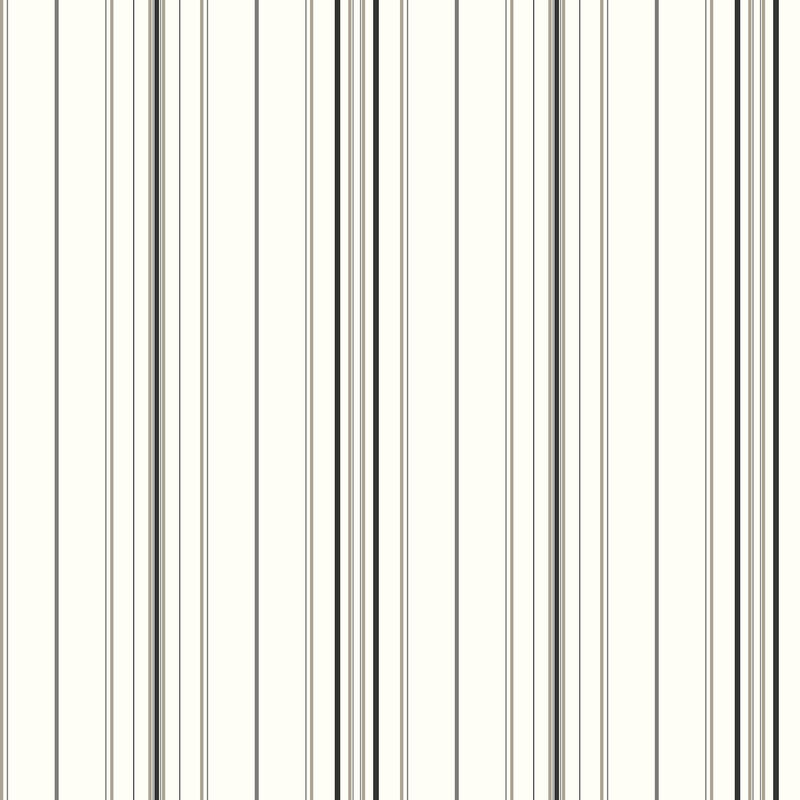 Wide Pinstripe Black & Bronze Wallpaper image number 0