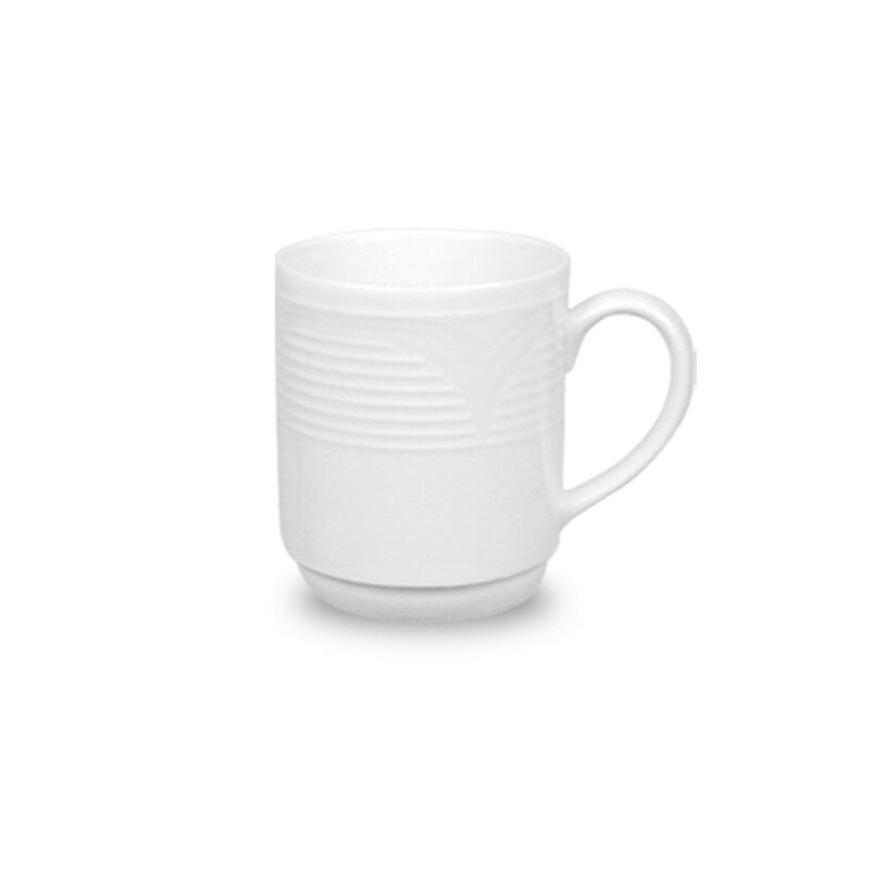 Saturn dia.3" h:3.5" 10 oz. Round White Porcelain Mug (Set of 4) image number 1