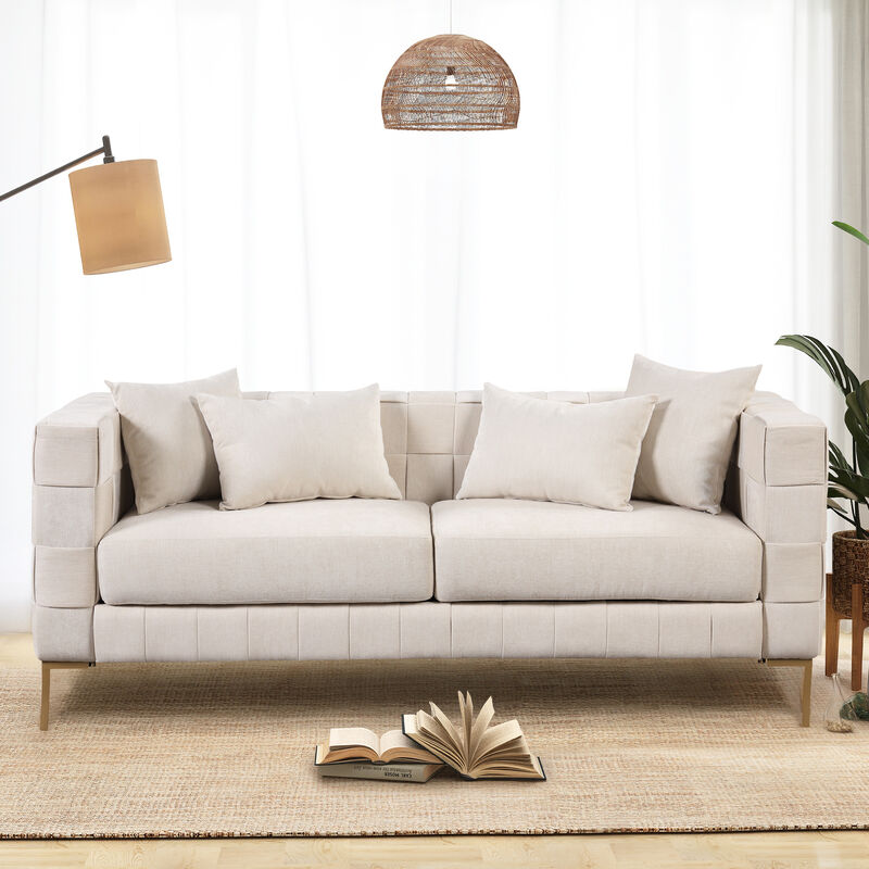 Merax Modern Sofa with Golden Metal Legs
