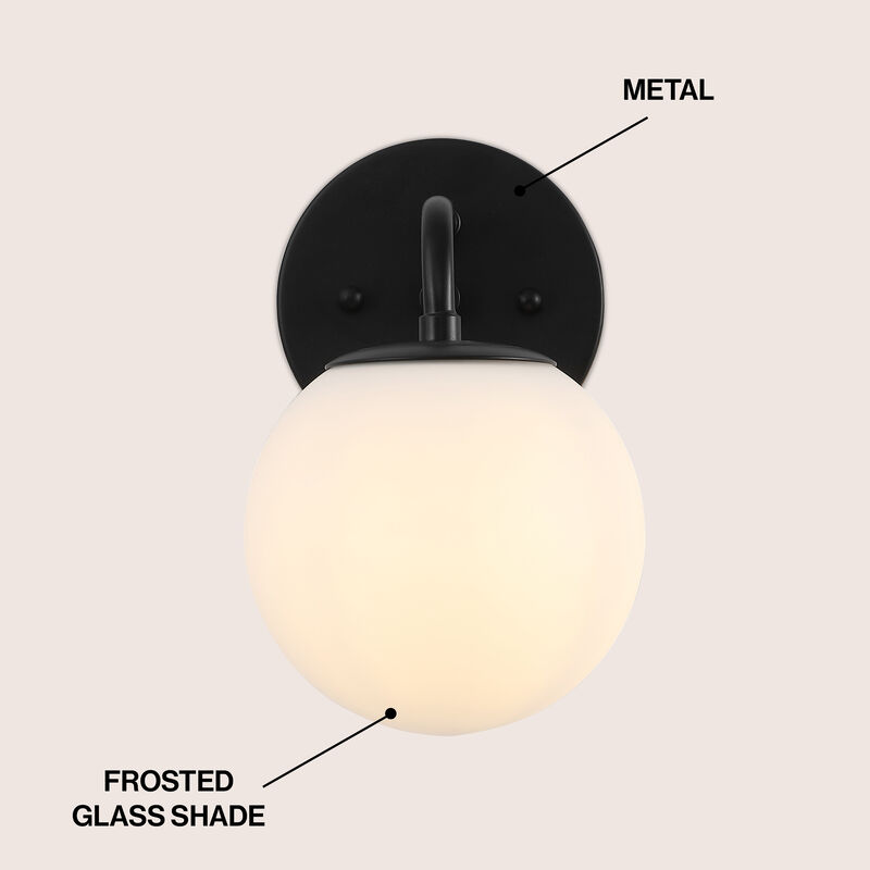 Louis Parisian Globe Metal/Frosted Glass Modern Contemporary LED Vanity Light