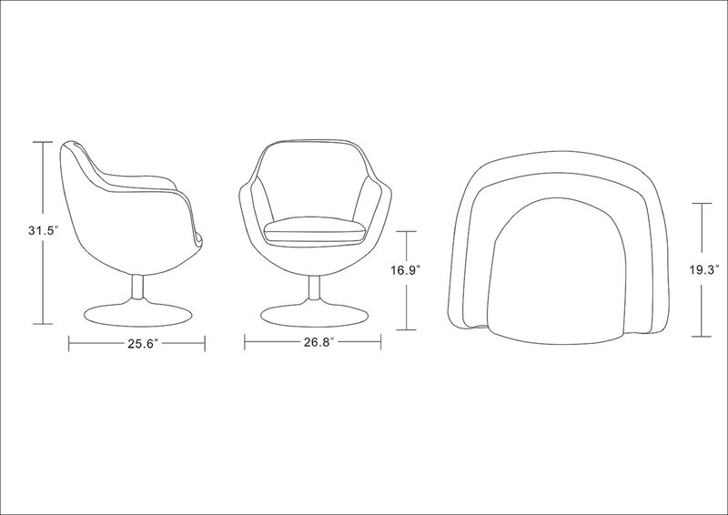 Caisson White Swivel Accent Chairs (Set of 2)