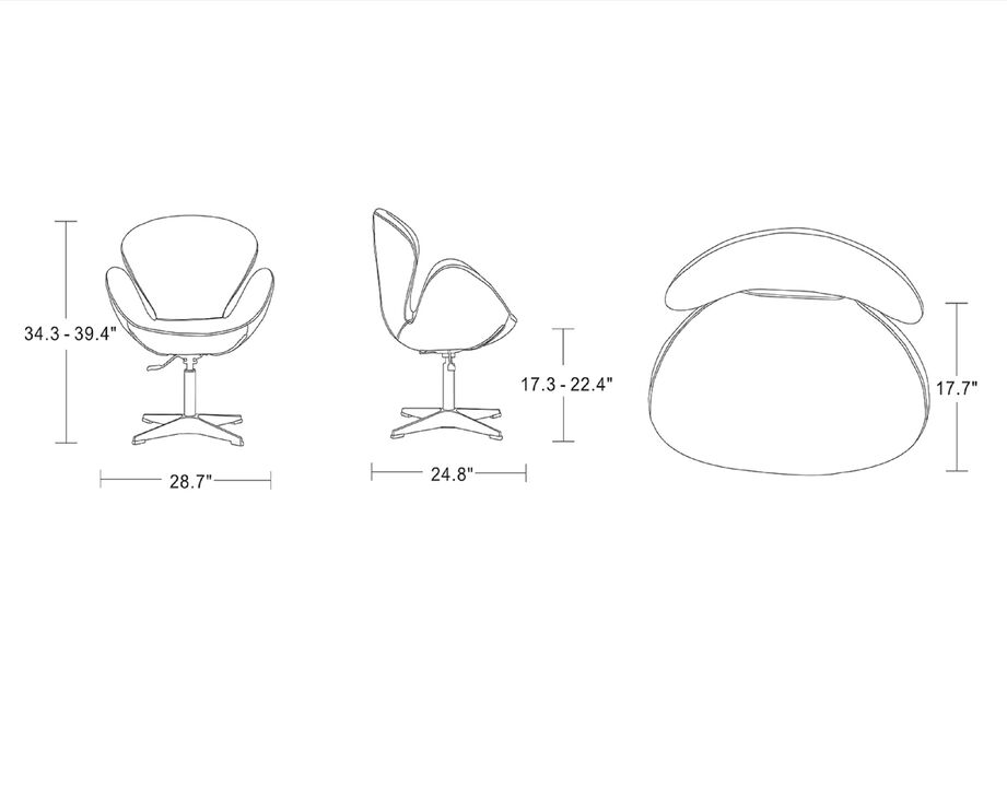 Raspberry Swivel Accent Chair in White