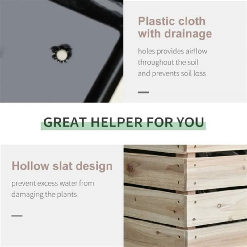 4-Piece Wooden Elevated Raised Planter Boxes – Ideal for Gardening with Comfort