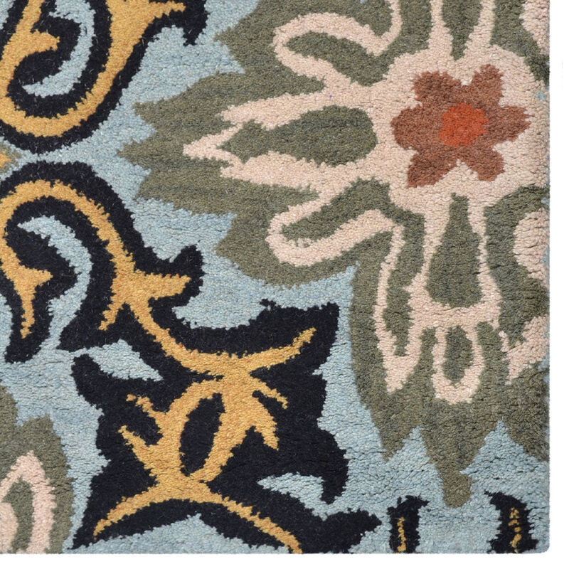 RUGSOTIC CARPETS HAND TUFTED WOOL ECO-FRIENDLY AREA RUGS  - Blue, Floral Modern Design, High Pile Thick Handmade Anti Skid Area Rugs for Living Room, Bed Room (K00722) image number 3