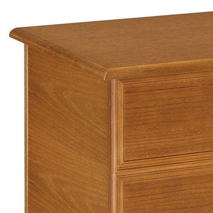 Chest with Molded Details and Lift Top Hidden Storage, Brown - Benzara