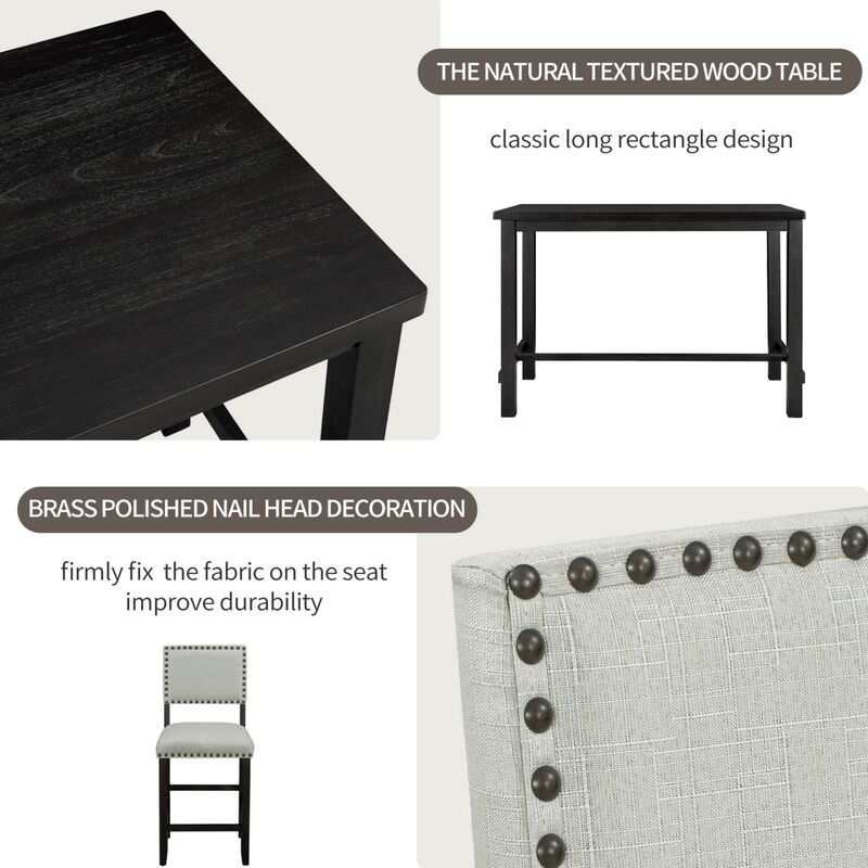 Moprub 5‑Piece Counter Height Dining Set image number 3