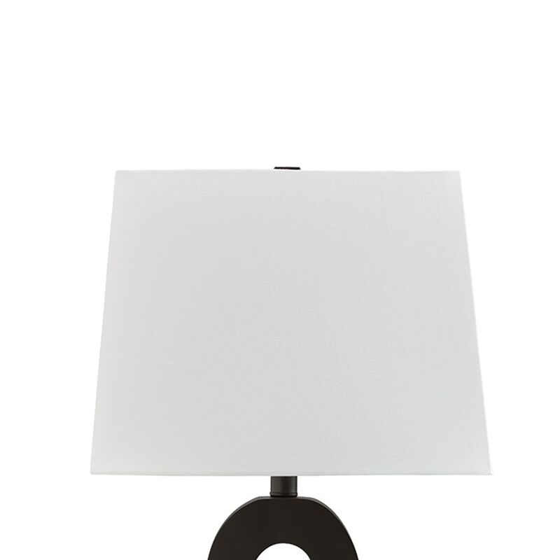 29 Inch Table Lamp Set of 2, Black Sculptural Solid Base, Empire Hardback - Benzara