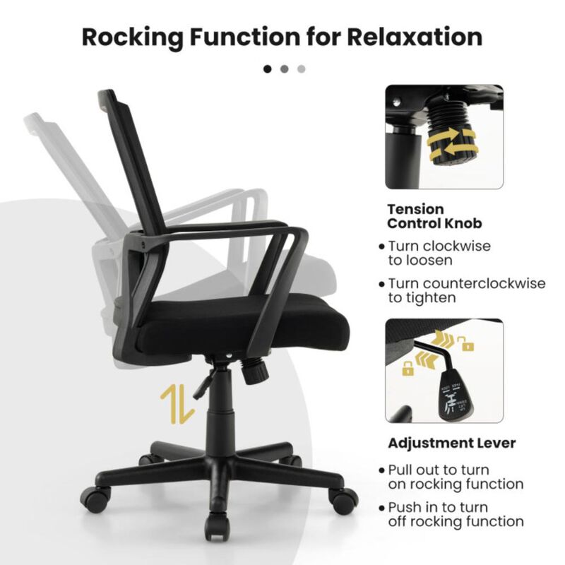 Hivvago Ergonomic Desk Chair with Lumbar Support and Rocking Function