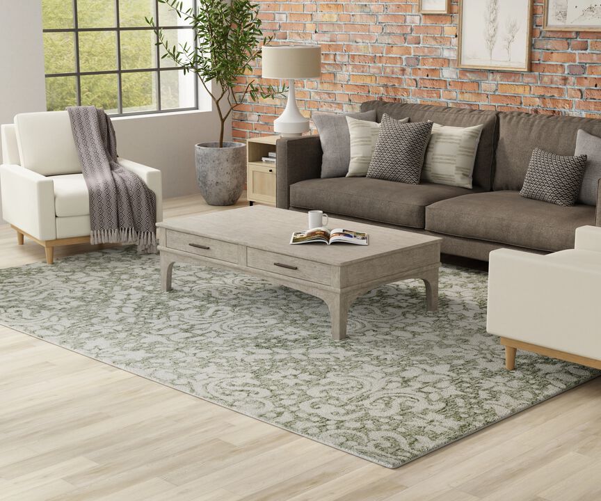 Belfort 8A28F Green 5' x 8' Rug