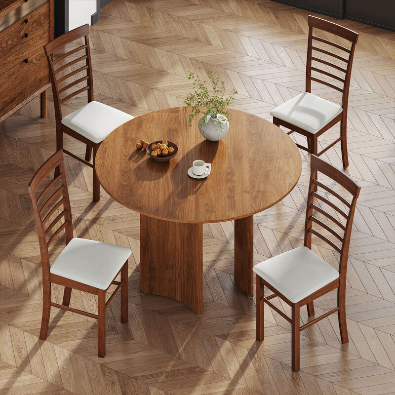 Hivvago Upholstered Kitchen Chairs Set of 2 with Wooden Frame image number 6