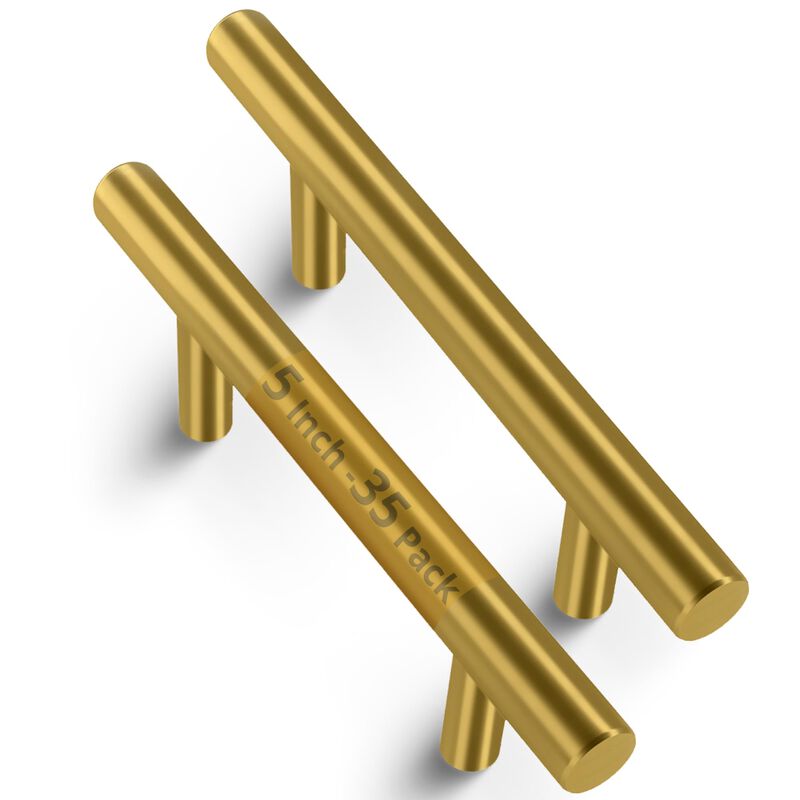 Mega Handles 35 Pack I Cabinet Pulls 5 Inch, Stainless Steel Cabinet Handle Pulls I Ideal for Kitchen Drawer, Cabinets, Door, Cupboard I Hardware for Cabinets - Hole Distance 3 Inch