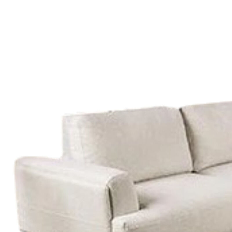 Batty L Shape Sectional Sofa, 114 Inch Light Brown Chenille Adjustable - Benzara