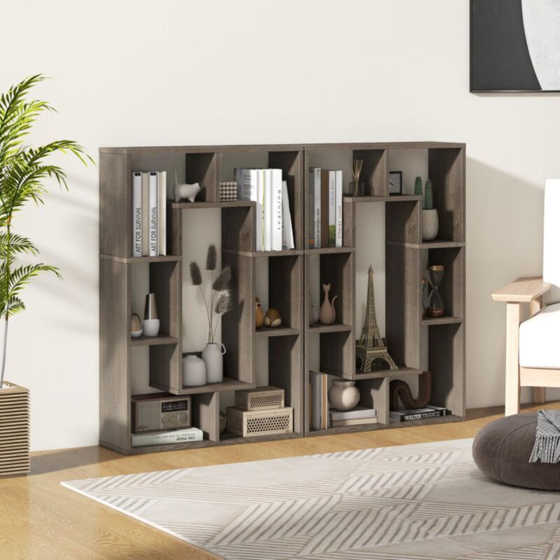 Hivvago 7-Cube Geometric Bookshelf Modern Decorative Open Bookcase