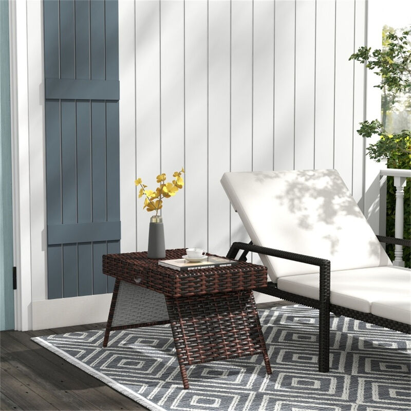 Weather-Resistant PE Wicker Coffee Table For Outdoor image number 1