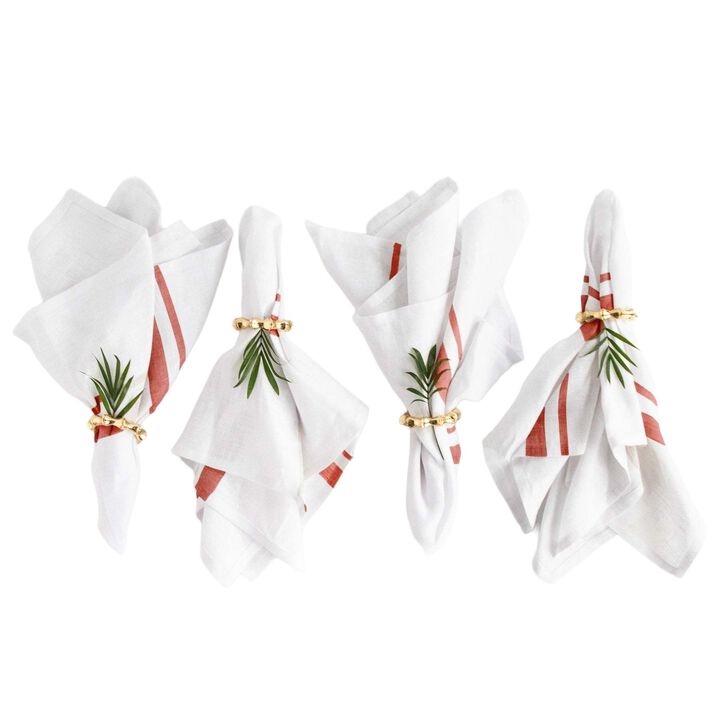 Linen Dinner Napkins - French Stripe
