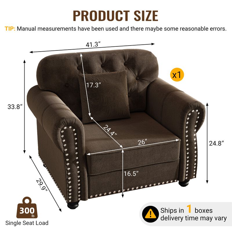 Pidrum Modern Chesterfield Accent Chair image number 6
