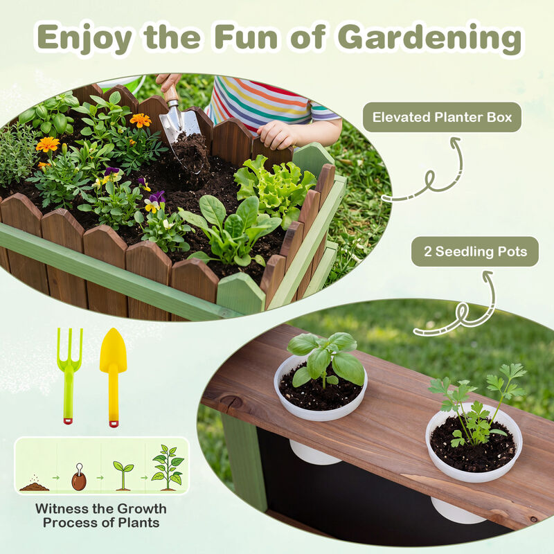 Kids Wooden Farm Playset with Planter Box and Water Faucet image number 6