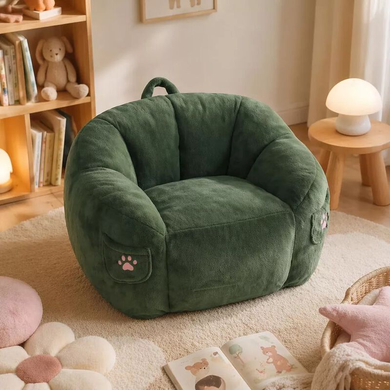 Vipbear Bean Bag Chair for Adults,Faux Fur Memory Foam Bean Bag Couch Sofa High Back, Reading Chair image number 8