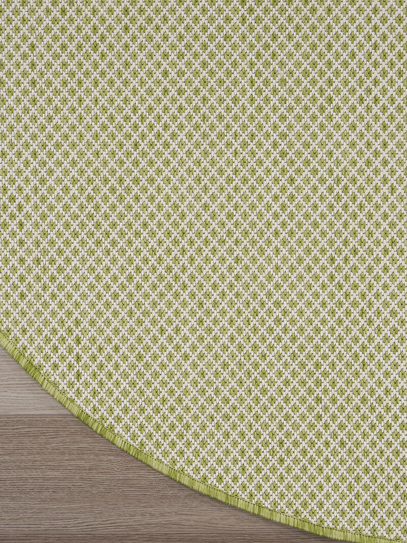 Courtyard COU01 Ivory/Green 5' x Round Rug