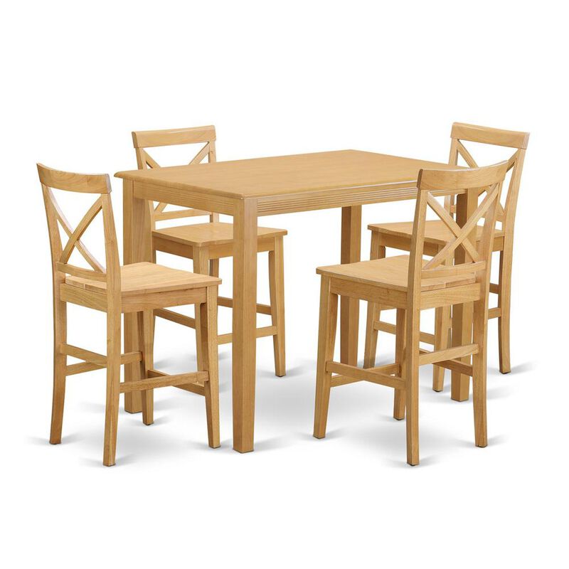 5 Pc counter height Table and chair set - high Table and 4 counter height stool.