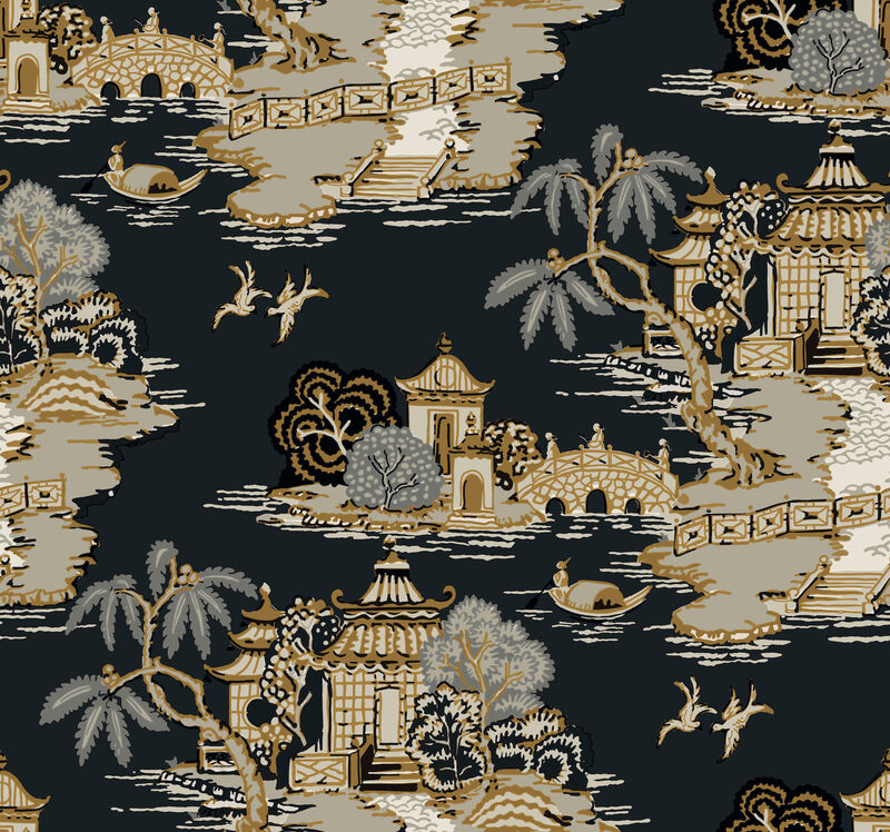 Pagoda And Sampan Scenic Wallpaper image number 0