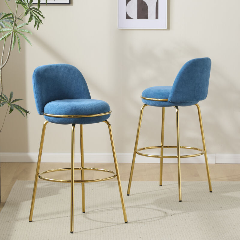 Christopher Knight Home Cobb Indoor Metal Frame Upholstered Armless Barstools (Set of 2) image number 1