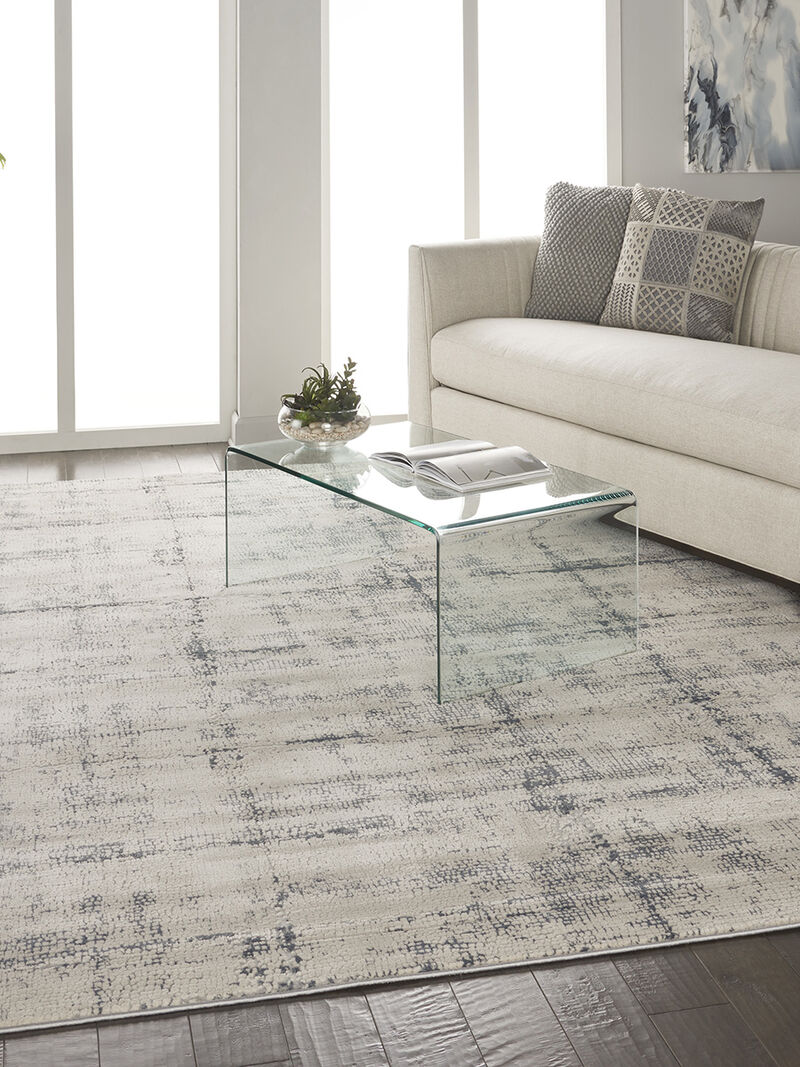 Rustic Textures RUS06 Ivory/Blue 7&rsquo;10&rdquo; x Round Rug image number 2