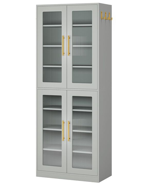Tribesigns Freestanding Shoe Cabinet with Acrylic Doors and LED Lights