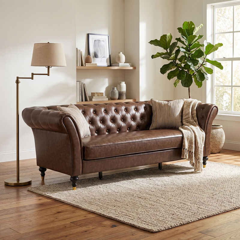 Tokvom 3-Seater PU Sofa image number 1