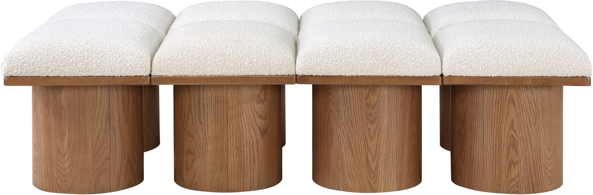 Meridian Furniture Pavilion Cream Boucle Fabric Bench