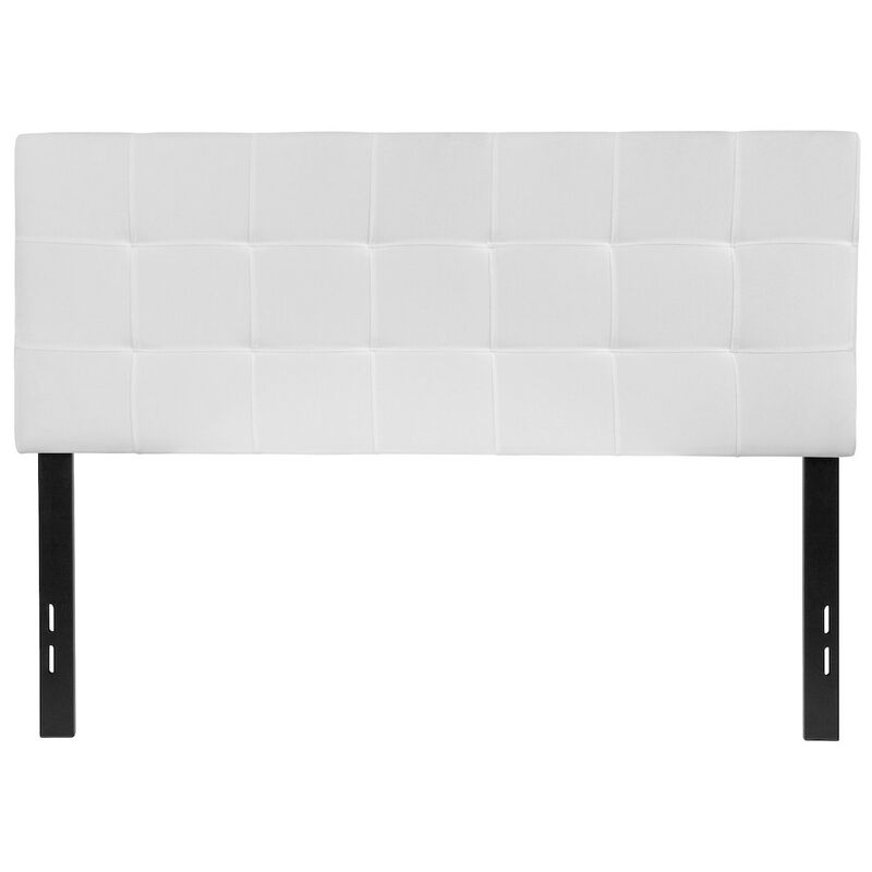 Flash Furniture Tufted Upholstered Full Size Headboard in White Fabric image number 3