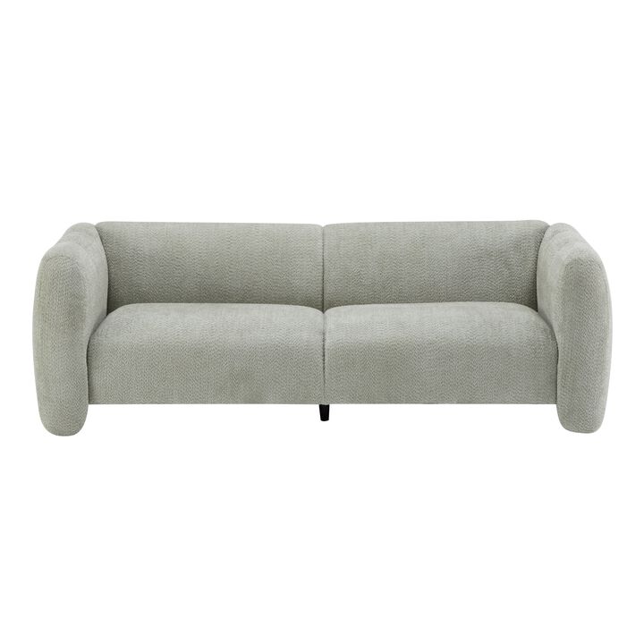 3-Seater Curved Upholstered Loveseat