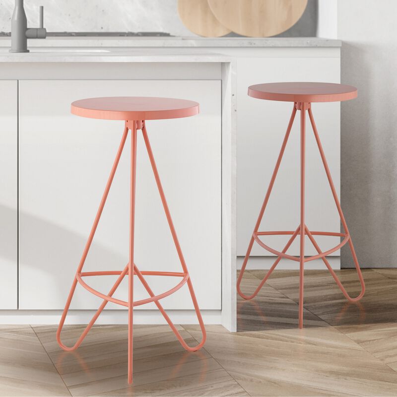 Trinity Modern Industiral Iron Tripod Backless Bar Stool