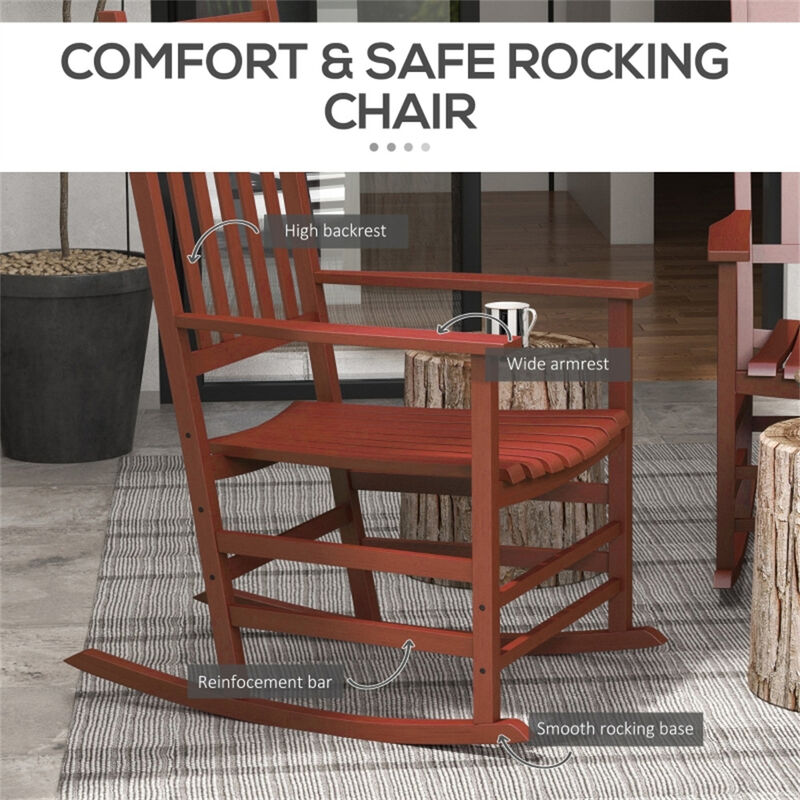 Weather-Resistant 2 Piece Rocking Chair for Outdoor Patio and Garden Comfort