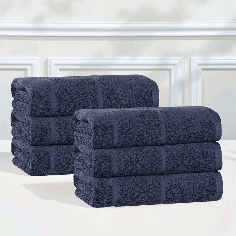 6 Piece Hand Towel Set in Viscose Cotton Blend with Textured Design image number 1