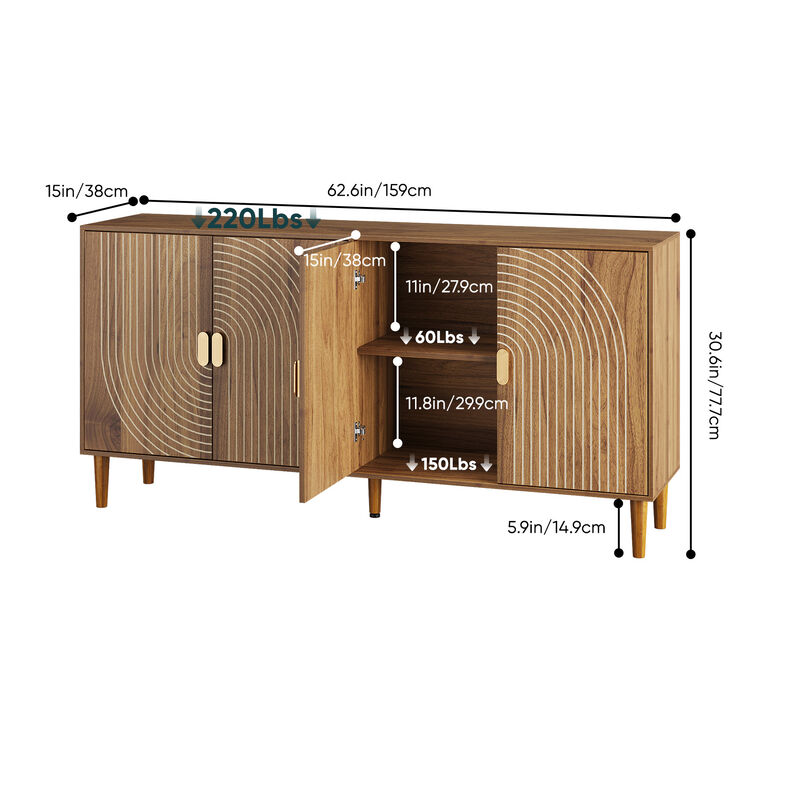 Spodwa 62.6" Sideboard with Storage image number 3