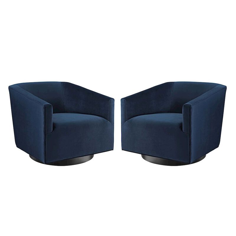 Twist Performance Velvet Swivel Chair Set of 2 image number 0