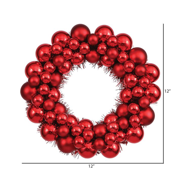 Vickerman 12" Red Colored Ball Wreath