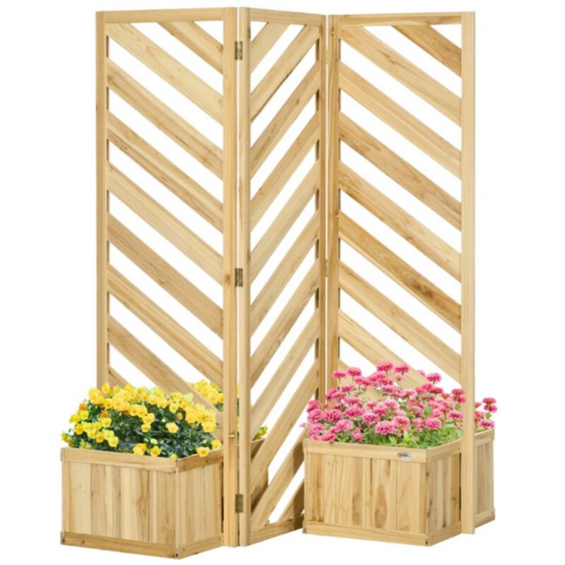 Wooden Planter Box Raised Garden Bed for Flowers, Herbs & Vegetables