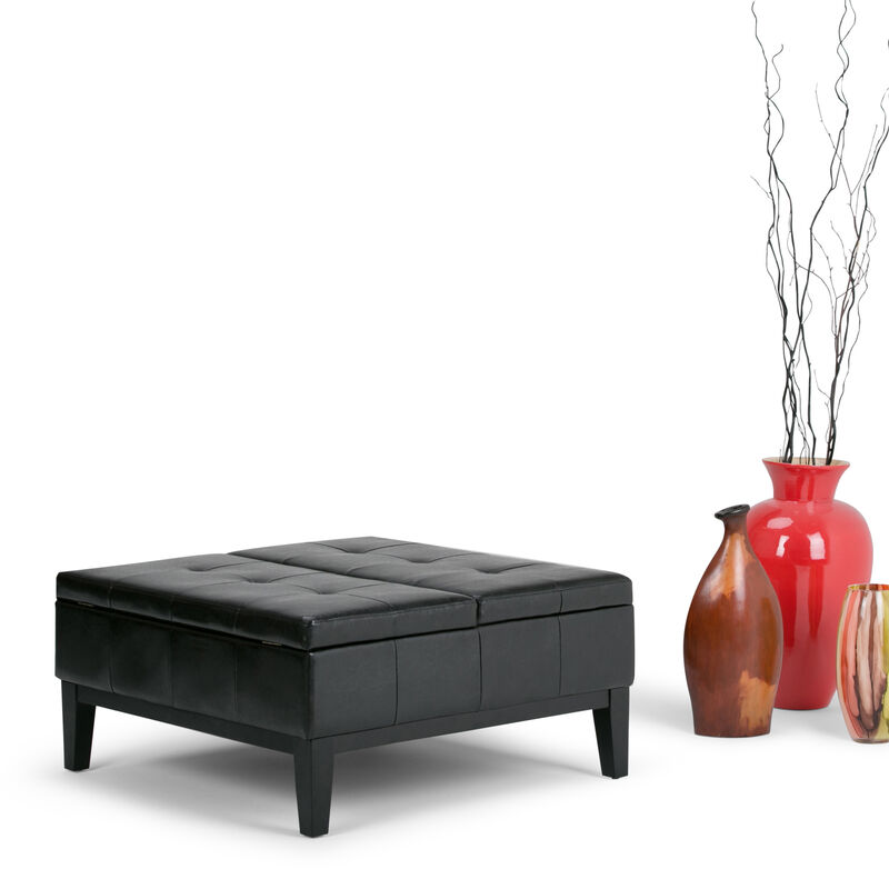 Simpli Home Dover Square Coffee Table Storage Ottoman image number 2