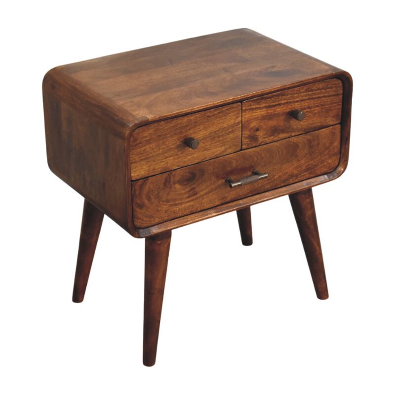 Artisan Furniture Solid Wood Avora 3-Drawer Chestnut Nightstand