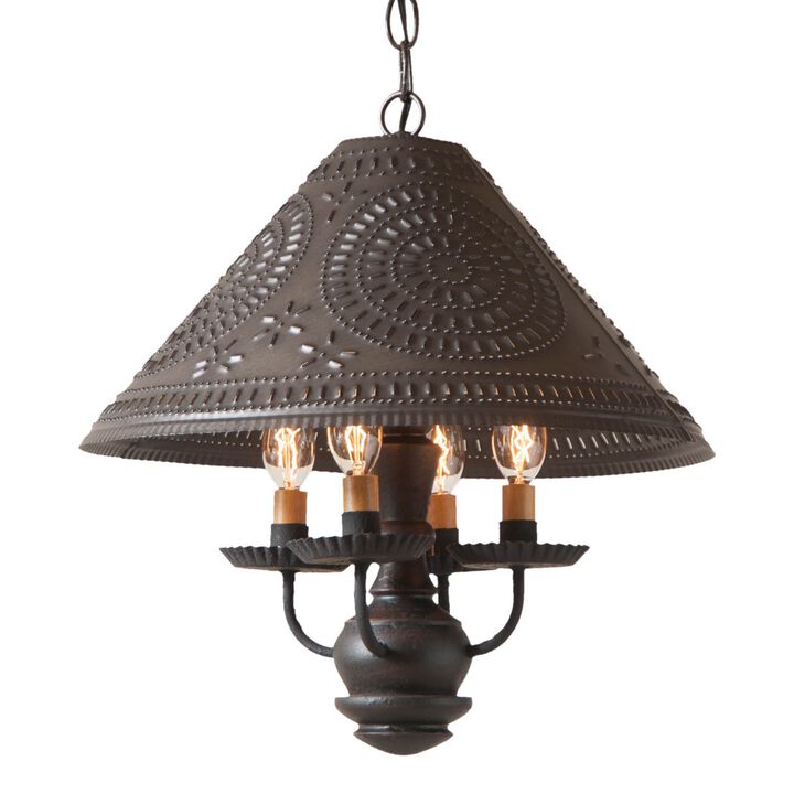 Wooden Homespun Shade Light Pendant In Black